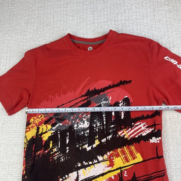 Y2K Can Am BRP Racing Shirt Men M Red AOP Motosport Dirtbike Biker - Picture 9 of 16